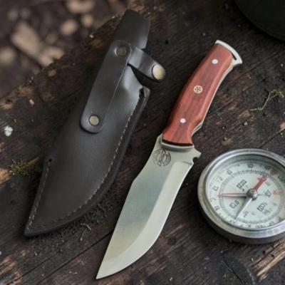 Ahsap Kabze 20cm Kılıf Hediyeli Autdoor Bıçak