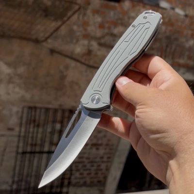 D2 ÇELİK / GRİ KABZE PASLANMAZ ÇELİK 21CM