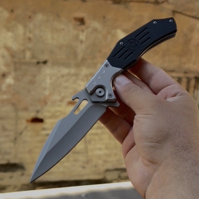 D2 ÇELİK / SİYAH KABZE PASLANMAZ ÇELİK 21CM