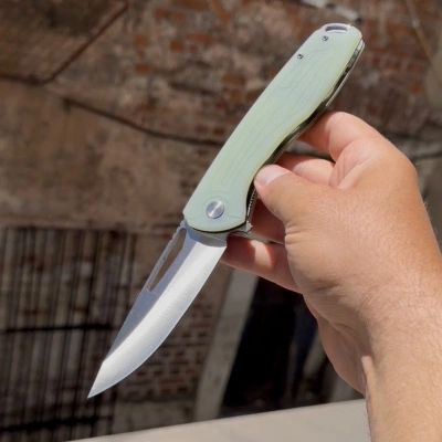 D2 ÇELİK / SU YEŞİLİ KABZE PASLANMAZ ÇELİK 21CM
