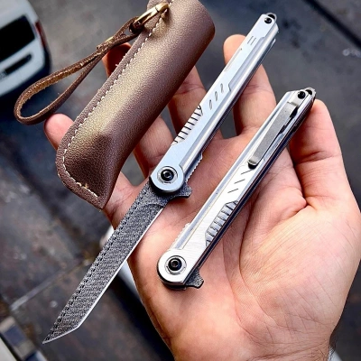 M390 METAL TANTO DAMASCUS