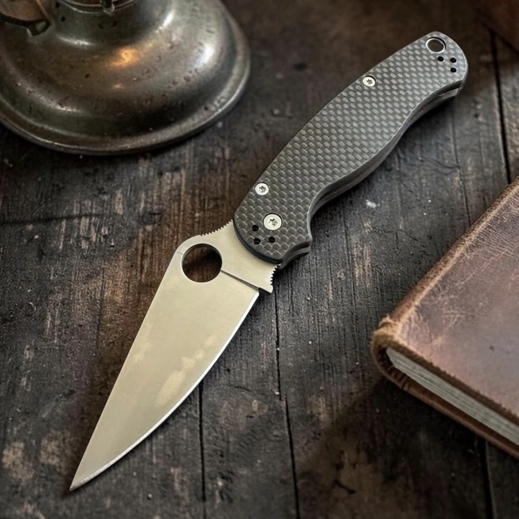 Spyderco Model 21cm Sivri Ağız Karbon Detay