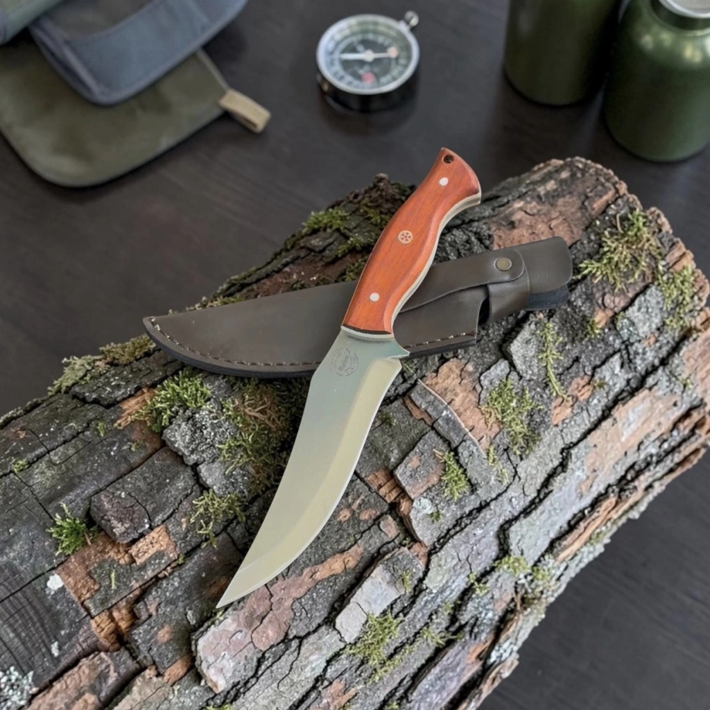 Ahsap Sap Kılıf hediyeli Autdoor Bıcak 26cm