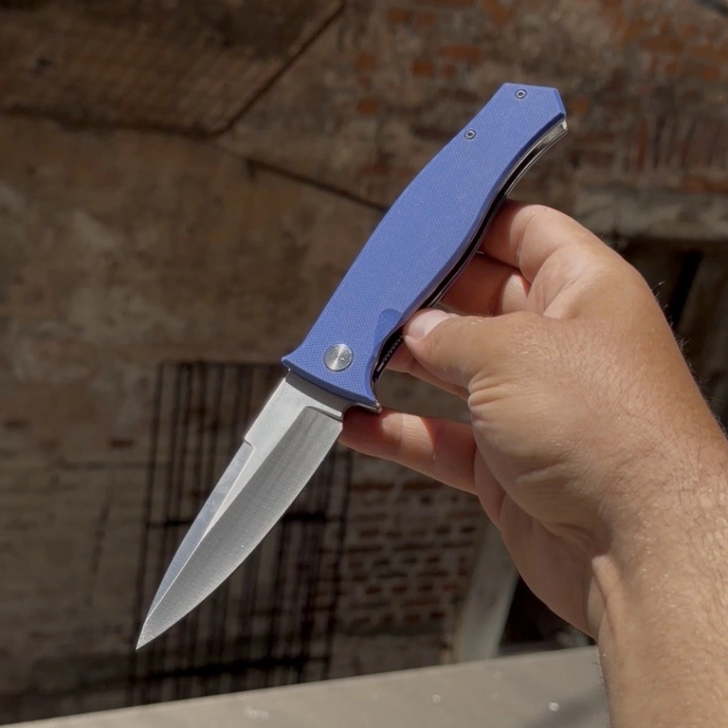 D2 ÇELİK / WD25 LİLA MİKA KABZE KALİTELİ ÇELİK ÇAKI 21CM