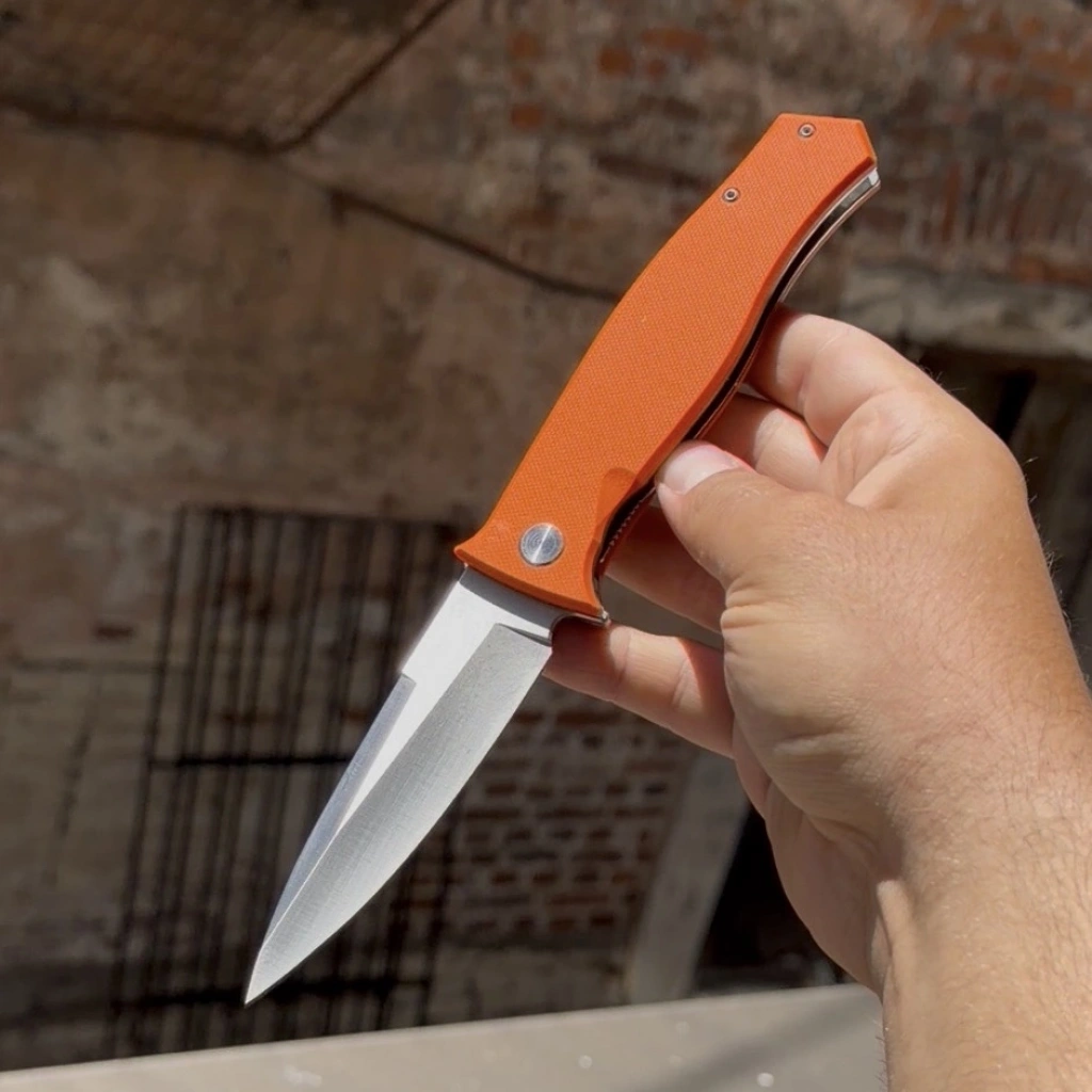 D2 ÇELİK / WD25 TURUNCU MİKA KABZE KALİTELİ ÇELİK ÇAKI 21CM
