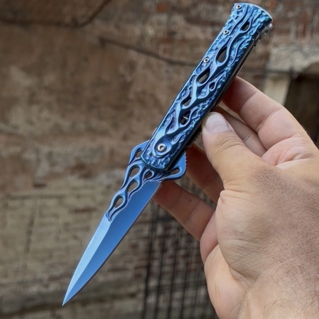 MAVİ ALEV DETAYLI ÇAKI 21 CM