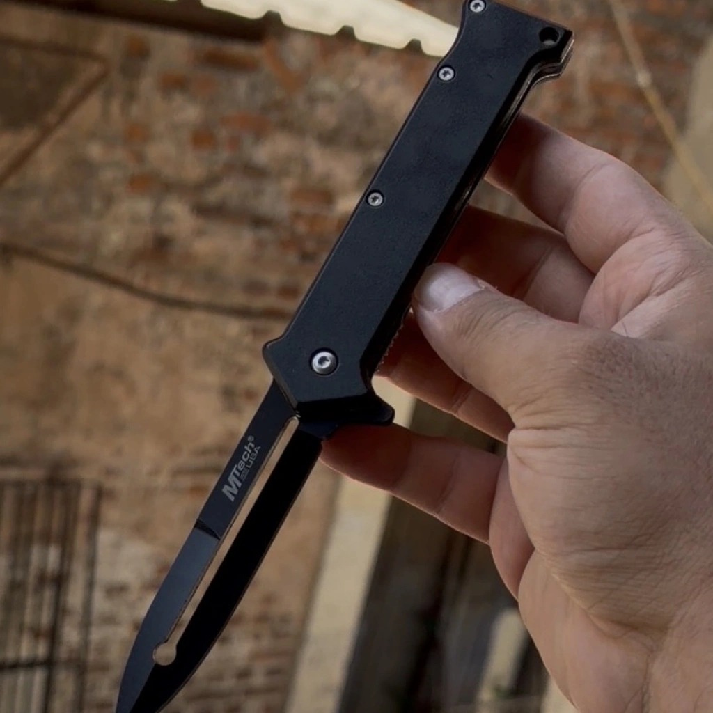 Mtech Siyah Oluklu Bıçak Çakı 21cm