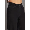 Kadın Siyah Palazzo Geniş Paça Yüksek Bel Kot Pantolon