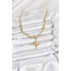 316L Çelik Zincir Gold Renk Kutup Yıldızı Model Kadın Kolye