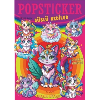 Süslü Köpekler  Boyama Kitabı Popsticker