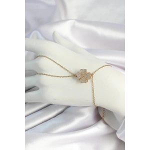 316L Çelik Gold Renk Zincirli Dönen Yonca Figürlü Şahmeran