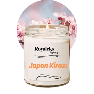 Doğal Özel Seri Kokulu Dekoratif Kavanoz Mum 210 cc - Japon Kirazı Esansı - RYL