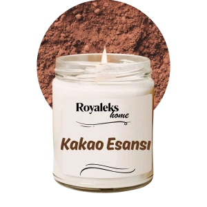 Doğal Özel Seri Kokulu Dekoratif Kavanoz Mum 210 cc - Kakao Esansı - RYL