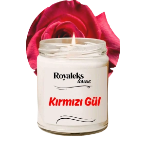Doğal Özel Seri Kokulu Dekoratif Kavanoz Mum 210 cc - Kırmızı Gül Esansı - RYL