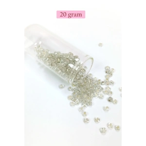 Dökme Cam Kum Boncuk Büyük Boy (6/0) 4 mm - 20 Gram - Şeffaf - BNC086