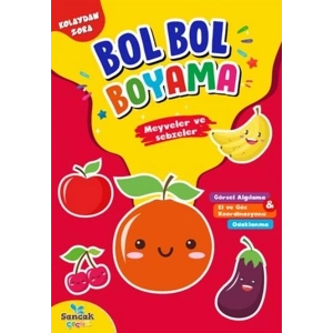 Meyveler ve Sebzeler - Kolaydan Zora Bol Bol Boyama