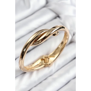 Pirinç Düğüm Model Gold Renk Kadın Kelepçe
