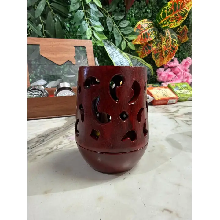 Seramik Dekoratif Oyma Desenli Bahurluk - Konik Tütsülük