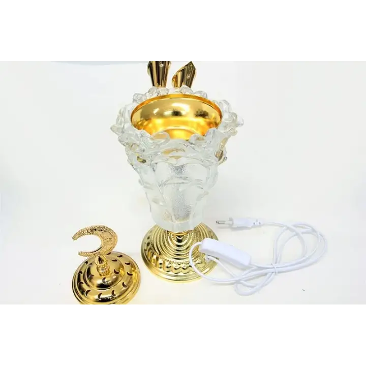 Elektrikli Cam Bahurluk Altın Dekorlu