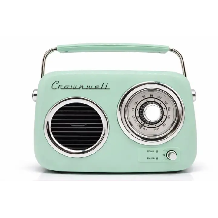 Retro Tasarımlı Bluetooth FM Radyo Mint Yeşil