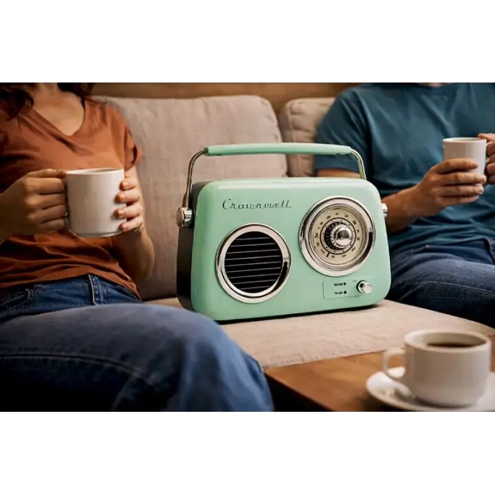 Retro Tasarımlı Bluetooth FM Radyo Mint Yeşil