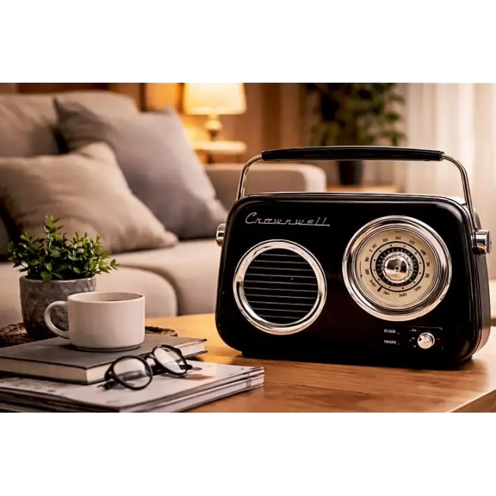 Retro Tasarımlı Bluetooth FM Radyo Mint Siyah