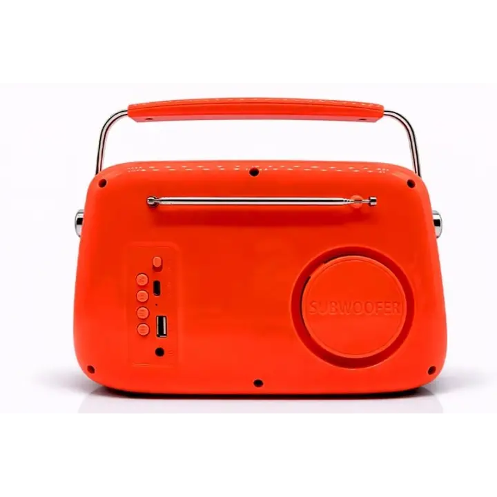 Retro Tasarımlı Bluetooth FM Radyo Mint Turuncu