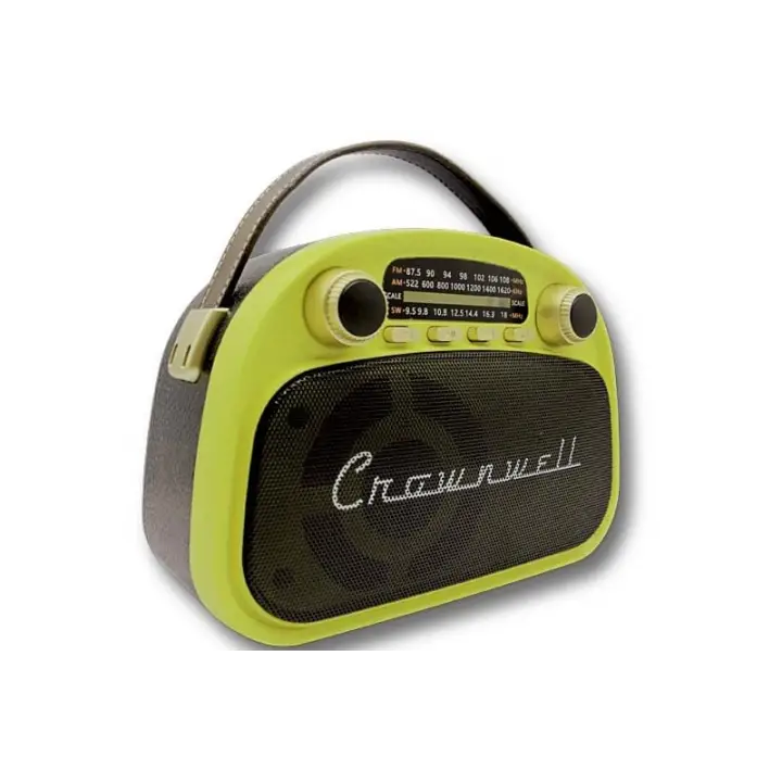 Crownwell Taşınabilir Bluetooth Retro Radyo Arizona Serisi Limon Sarısı(Neon Yeşil)