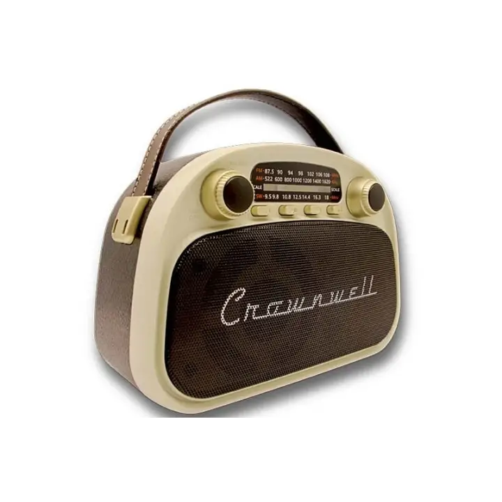 Crownwell Taşınabilir Bluetooth Retro Radyo Arizona Serisi Krem