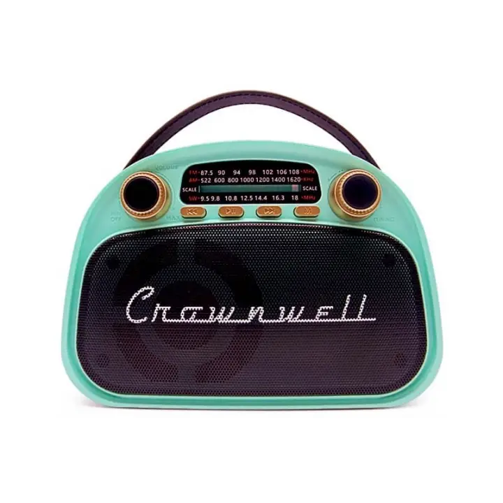 Crownwell Taşınabilir Bluetooth Retro Radyo Arizona Serisi Turkuaz