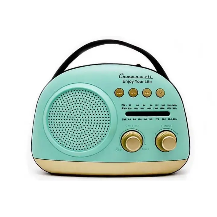 Crownwell Taşınabilir Bluetooth Retro Radyo Arizona Serisi / Blue