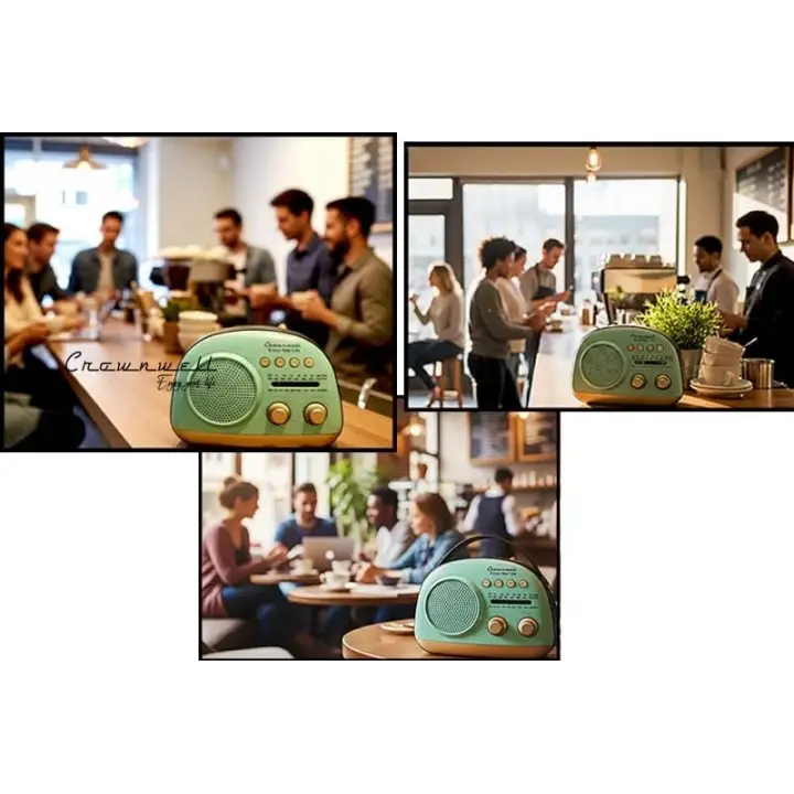 Crownwell Taşınabilir Bluetooth Retro Radyo Arizona Serisi / Blue