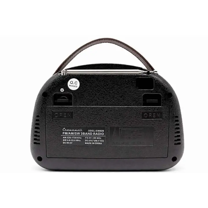 Crownwell Taşınabilir Bluetooth Retro Radyo Arizona Serisi / Black