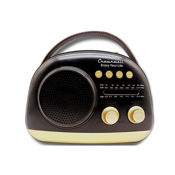 Crownwell Taşınabilir Bluetooth Retro Radyo Arizona Serisi / Black
