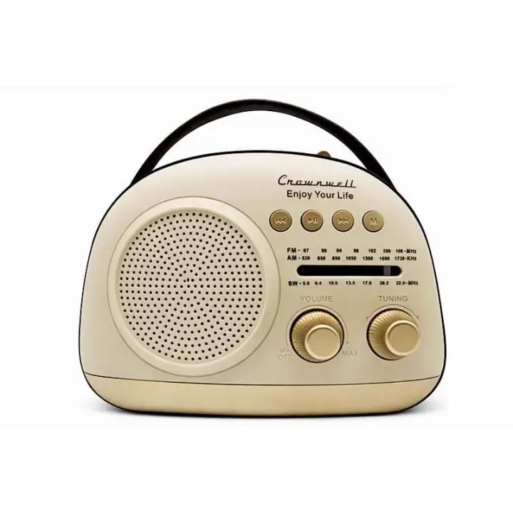 Crownwell Taşınabilir Bluetooth Retro Radyo Arizona Serisi / Grey