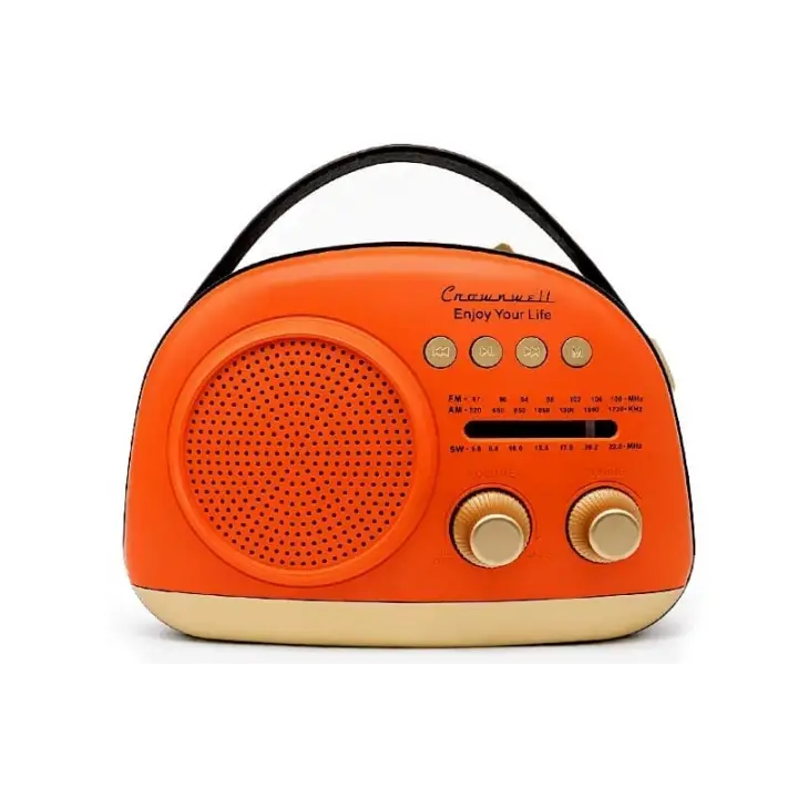 Crownwell Taşınabilir Bluetooth Retro Radyo Arizona Serisi / Orange