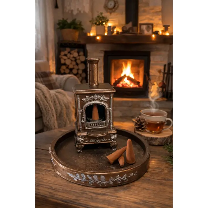 Soba Tütsülük (Dekoratif Alt Tabaklı Model) Kahverengi