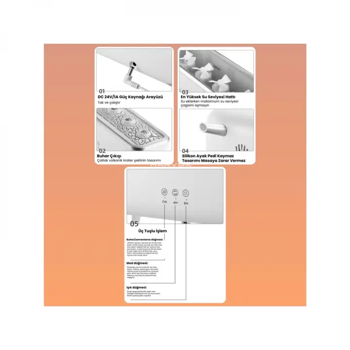 Masaüstü Volkanik Puflu Hava Nemlendirici