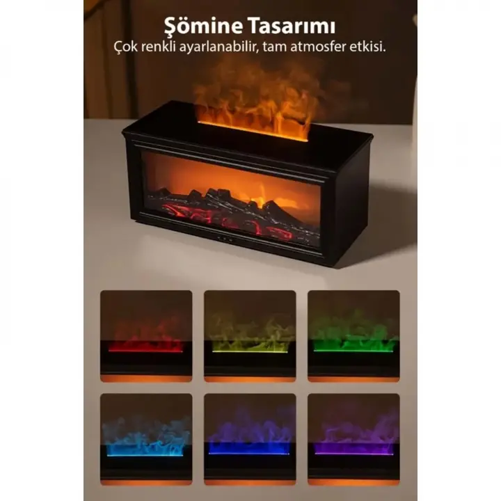Masaüstü Şömine Detaylı Hava Nemlendirici