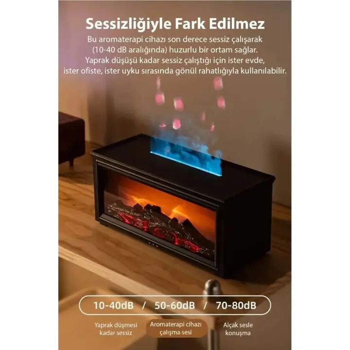 Masaüstü Şömine Detaylı Hava Nemlendirici