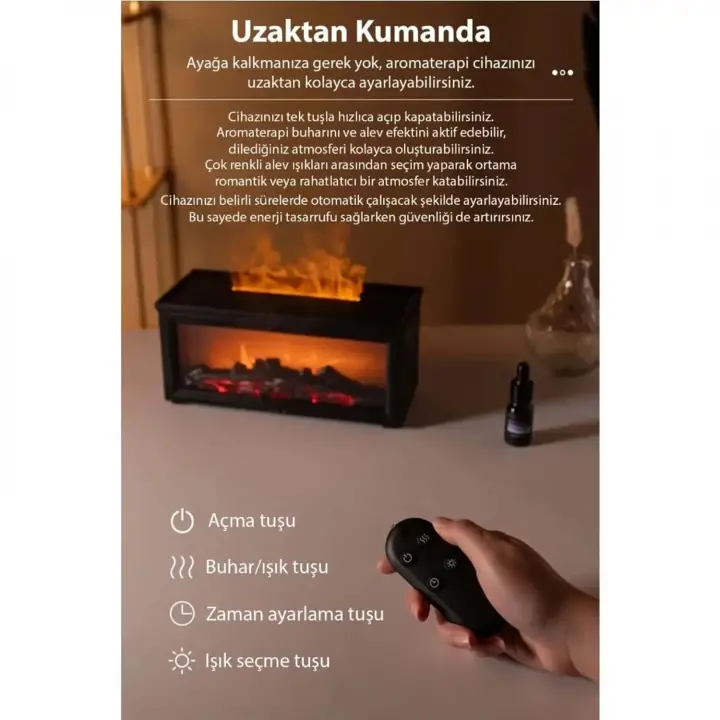 Masaüstü Şömine Detaylı Hava Nemlendirici