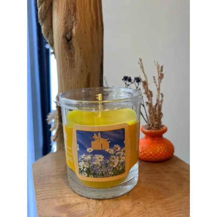 Papatya Kokulu Cam Bardak Mum