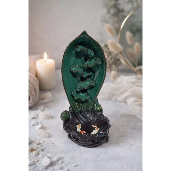 Seramik Büyük Yaprak Tütsülük