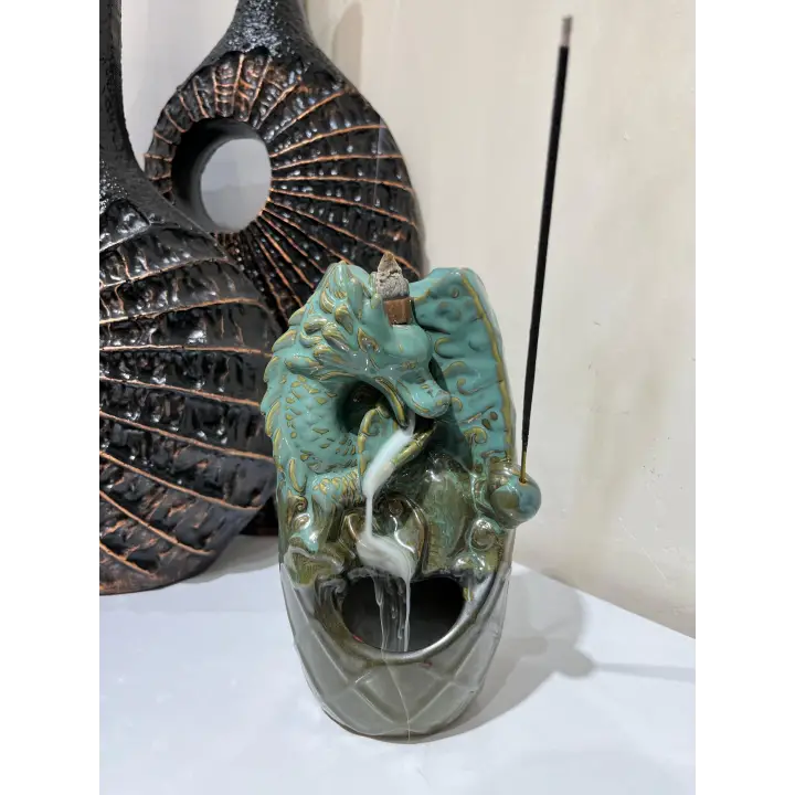 Seramik Ejderha Çift Taraflı Tütsülük