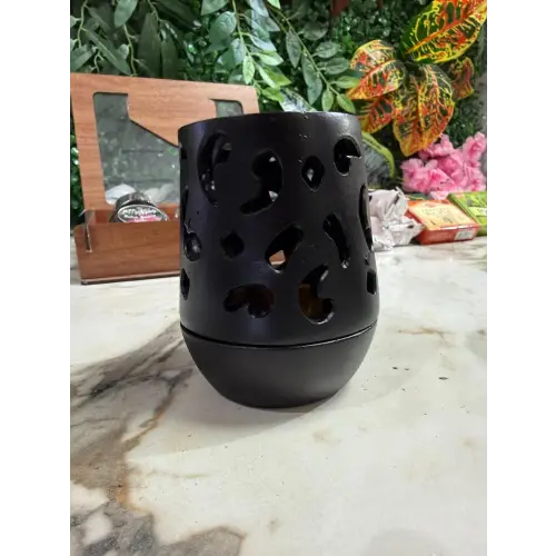 Seramik Dekoratif Oyma Desenli Bahurluk - Konik Tütsülük