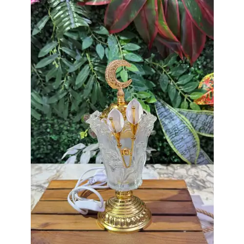 Elektrikli Cam Bahurluk Altın Dekorlu