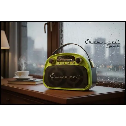 Crownwell Taşınabilir Bluetooth Retro Radyo Arizona Serisi Limon Sarısı(Neon Yeşil)