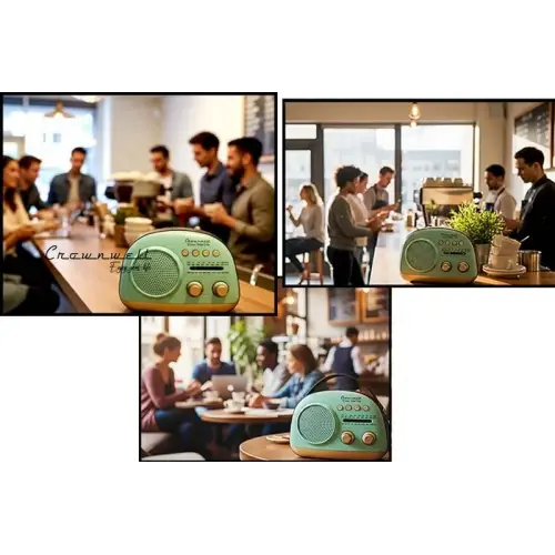 Crownwell Taşınabilir Bluetooth Retro Radyo Arizona Serisi / Blue