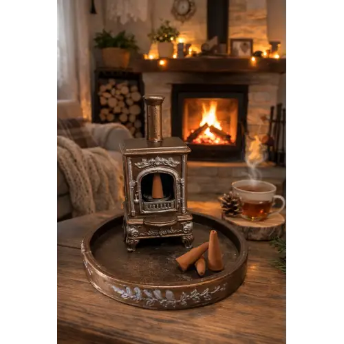 Soba Tütsülük (Dekoratif Alt Tabaklı Model) Kahverengi