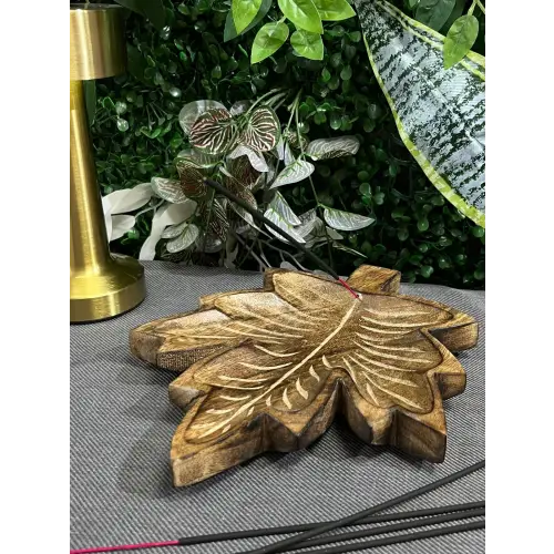 Ahşap Çınar Yaprağı Çubuk Tütsülük